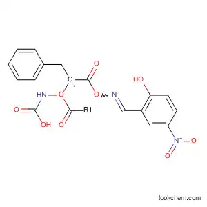 Molecular Structure of 87974-60-5 (Carbamic acid,
[2-[[[(2-hydroxy-5-nitrophenyl)methylene]amino]oxy]-2-oxoethyl]-,
phenylmethyl ester, (E)-)