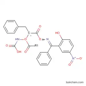 Molecular Structure of 87974-64-9 (Carbamic acid,
[2-[[[(2-hydroxy-5-nitrophenyl)phenylmethylene]amino]oxy]-2-oxoethyl]-,
phenylmethyl ester, (E)-)