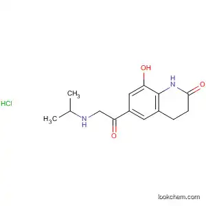 Molecular Structure of 88037-26-7 (2(1H)-Quinolinone,
3,4-dihydro-8-hydroxy-6-[[(1-methylethyl)amino]acetyl]-,
monohydrochloride)