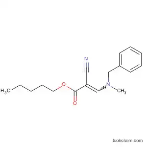 Molecular Structure of 88107-45-3 (2-Propenoic acid, 2-cyano-3-[methyl(phenylmethyl)amino]-, pentyl ester)