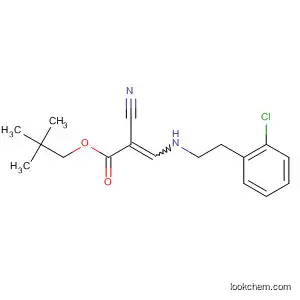 Molecular Structure of 88107-49-7 (2-Propenoic acid, 3-[[(2-chlorophenyl)methyl]methylamino]-2-cyano-,
2,2-dimethylpropyl ester)