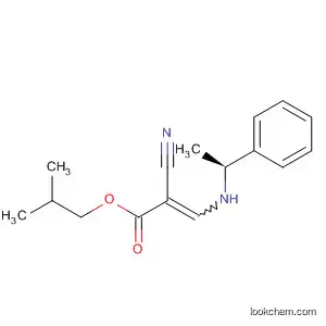Molecular Structure of 88107-57-7 (2-Propenoic acid, 2-cyano-3-[(1-phenylethyl)amino]-, 2-methylpropyl
ester, (S)-)