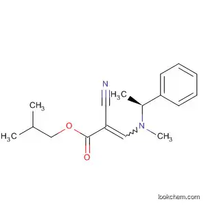 Molecular Structure of 88107-63-5 (2-Propenoic acid, 2-cyano-3-[methyl(1-phenylethyl)amino]-,
2-methylpropyl ester, (S)-)