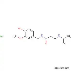 Molecular Structure of 88141-78-0 (Propanamide,
N-[(4-hydroxy-3-methoxyphenyl)methyl]-3-[(1-methylethyl)amino]-,
monohydrochloride)