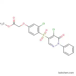 Molecular Structure of 88142-35-2 (Acetic acid,
[3-chloro-4-[(5-chloro-1,6-dihydro-6-oxo-1-phenyl-4-pyridazinyl)sulfonyl]
phenoxy]-, methyl ester)