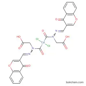 Molecular Structure of 88143-56-0 (Cadmium, bis[acetic acid
[(4-oxo-4H-1-benzopyran-3-yl)methylene]hydrazide]dichloro-)
