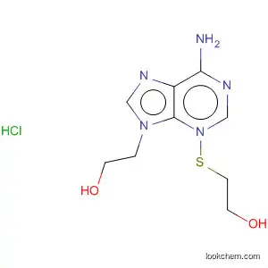 Molecular Structure of 88145-73-7 (9H-Purine-9-ethanol, 6-amino-b-[(2-hydroxyethyl)thio]-,
monohydrochloride)