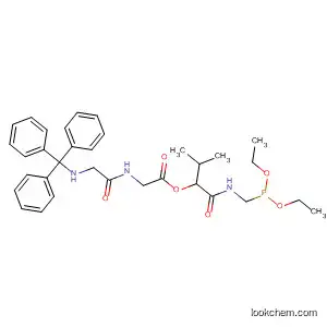 Molecular Structure of 88185-37-9 (Glycine, N-[N-(triphenylmethyl)glycyl]-,
1-[[[(diethoxyphosphinyl)methyl]amino]carbonyl]-2-methylpropyl ester)