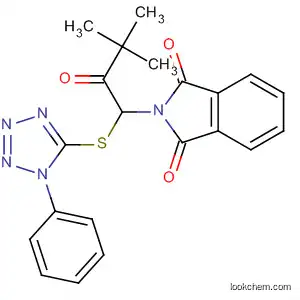 Molecular Structure of 88185-87-9 (1H-Isoindole-1,3(2H)-dione,
2-[3,3-dimethyl-2-oxo-1-[(1-phenyl-1H-tetrazol-5-yl)thio]butyl]-)