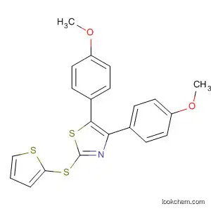 Molecular Structure of 88264-15-7 (Thiazole, 4,5-bis(4-methoxyphenyl)-2-(2-thienylthio)-)