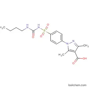 Molecular Structure of 88281-50-9 (1H-Pyrazole-4-carboxylic acid,
1-[4-[[[(butylamino)carbonyl]amino]sulfonyl]phenyl]-3,5-dimethyl-)