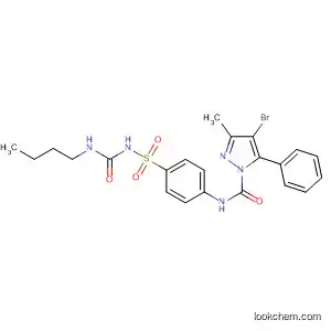Molecular Structure of 88281-68-9 (1H-Pyrazole-1-carboxamide,
4-bromo-N-[4-[[[(butylamino)carbonyl]amino]sulfonyl]phenyl]-3-methyl-5-
phenyl-)