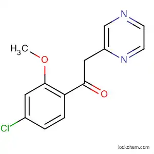 Molecular Structure of 88283-36-7 (Ethanone, 1-(4-chloro-2-methoxyphenyl)-2-pyrazinyl-)