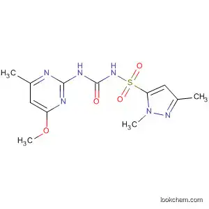 Molecular Structure of 88397-96-0 (1H-Pyrazole-5-sulfonamide,
N-[[(4-methoxy-6-methyl-2-pyrimidinyl)amino]carbonyl]-1,3-dimethyl-)