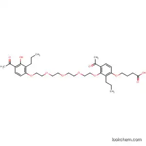 Molecular Structure of 88419-97-0 (Butanoic acid,
4-[4-acetyl-3-[2-[2-[2-[2-(4-acetyl-3-hydroxy-2-propylphenoxy)ethoxy]eth
oxy]ethoxy]ethoxy]-2-propylphenoxy]-)
