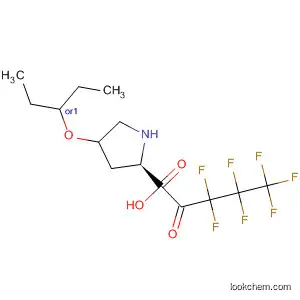 Molecular Structure of 88435-36-3 (D-Proline, 1-(2,2,3,3,4,4,4-heptafluoro-1-oxobutyl)-4-hydroxy-,
1-ethylpropyl ester, (4S)-rel-)