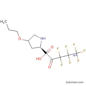 Molecular Structure of 88435-40-9 (D-Proline, 1-(2,2,3,3,4,4,4-heptafluoro-1-oxobutyl)-4-hydroxy-, propyl
ester, (4S)-rel-)