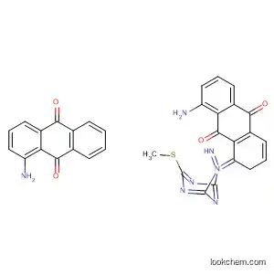 Molecular Structure of 88470-98-8 (9,10-Anthracenedione,
1,1'-[[6-(methylthio)-1,3,5-triazine-2,4-diyl]diimino]bis[8-amino-)