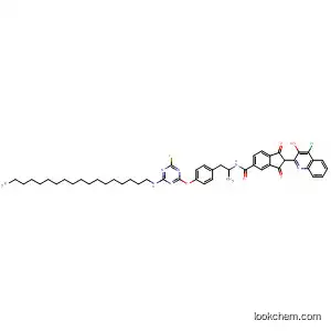 Molecular Structure of 88471-50-5 (1H-Indene-5-carboxamide,
2-(4-chloro-3-hydroxy-2-quinolinyl)-N-[2-[4-[[4-fluoro-6-(octadecylamino)
-1,3,5-triazin-2-yl]oxy]phenyl]-1-methylethyl]-2,3-dihydro-1,3-dioxo-)