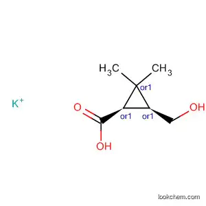 Molecular Structure of 88495-76-5 (Cyclopropanecarboxylic acid, 3-(hydroxymethyl)-2,2-dimethyl-,
monopotassium salt, cis-)