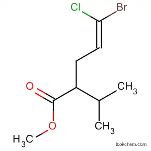 Molecular Structure of 88496-62-2 (4-Pentenoic acid, 5-bromo-5-chloro-2-(1-methylethyl)-, methyl ester,
(E)-)