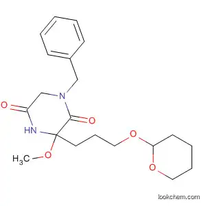 Molecular Structure of 88521-48-6 (2,5-Piperazinedione,
3-methoxy-1-(phenylmethyl)-3-[3-[(tetrahydro-2H-pyran-2-yl)oxy]propyl]-)