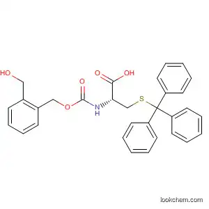Molecular Structure of 88569-25-9 (L-Cysteine,
N-[[[2-(hydroxymethyl)phenyl]methoxy]carbonyl]-S-(triphenylmethyl)-)