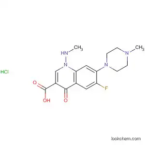 Molecular Structure of 88569-49-7 (3-Quinolinecarboxylic acid,
6-fluoro-1,4-dihydro-1-(methylamino)-7-(4-methyl-1-piperazinyl)-4-oxo-,
monohydrochloride)