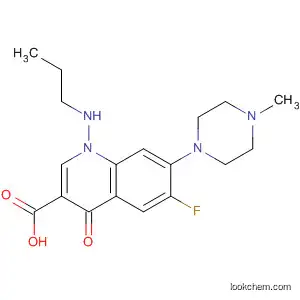 Molecular Structure of 88569-60-2 (3-Quinolinecarboxylic acid,
6-fluoro-1,4-dihydro-7-(4-methyl-1-piperazinyl)-4-oxo-1-(propylamino)-)