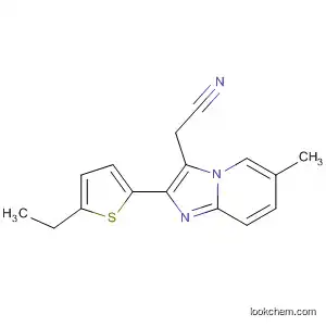 Molecular Structure of 88571-13-5 (Imidazo[1,2-a]pyridine-3-acetonitrile, 2-(5-ethyl-2-thienyl)-6-methyl-)