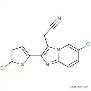 Molecular Structure of 88571-14-6 (Imidazo[1,2-a]pyridine-3-acetonitrile, 6-chloro-2-(5-chloro-2-thienyl)-)