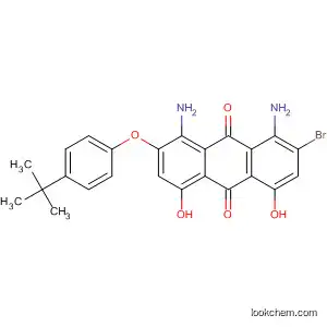 Molecular Structure of 88604-31-3 (9,10-Anthracenedione,
1,8-diamino-2-bromo-7-[4-(1,1-dimethylethyl)phenoxy]-4,5-dihydroxy-)