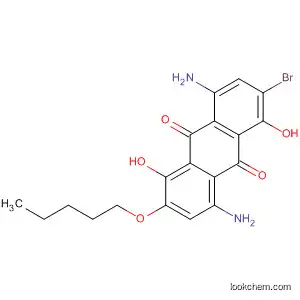 Molecular Structure of 88604-51-7 (9,10-Anthracenedione,
4,8-diamino-2-bromo-1,5-dihydroxy-6-(pentyloxy)-)