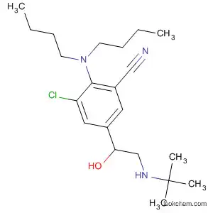Molecular Structure of 88698-58-2 (Benzonitrile,
3-chloro-2-(dibutylamino)-5-[2-[(1,1-dimethylethyl)amino]-1-hydroxyethyl
]-)
