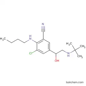 Molecular Structure of 88698-65-1 (Benzonitrile,
2-(butylamino)-3-chloro-5-[2-[(1,1-dimethylethyl)amino]-1-hydroxyethyl]-)