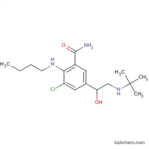 Molecular Structure of 88698-82-2 (Benzamide,
2-(butylamino)-3-chloro-5-[2-[(1,1-dimethylethyl)amino]-1-hydroxyethyl]-)