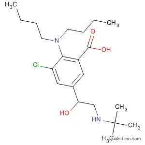 Molecular Structure of 88698-96-8 (Benzoic acid,
3-chloro-2-(dibutylamino)-5-[2-[(1,1-dimethylethyl)amino]-1-hydroxyethyl
]-)