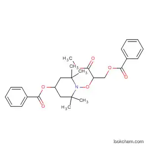 Molecular Structure of 88699-38-1 (Propanoic acid,
3-(benzoyloxy)-2-[[4-(benzoyloxy)-2,2,6,6-tetramethyl-1-piperidinyl]oxy]-,
methyl ester)