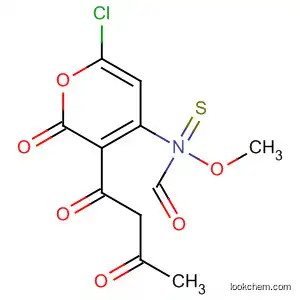 Molecular Structure of 88734-83-2 (Carbamothioic acid, [6-chloro-3-(1,3-dioxobutyl)-2-oxo-2H-pyran-4-yl]-,
S-methyl ester)