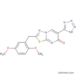 Molecular Structure of 88741-96-2 (5H-1,3,4-Thiadiazolo[3,2-a]pyrimidin-5-one,
2-[(2,5-dimethoxyphenyl)methyl]-6-(1H-tetrazol-5-yl)-)