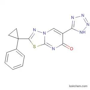 Molecular Structure of 88742-11-4 (5H-1,3,4-Thiadiazolo[3,2-a]pyrimidin-5-one,
2-(1-phenylcyclopropyl)-6-(1H-tetrazol-5-yl)-)
