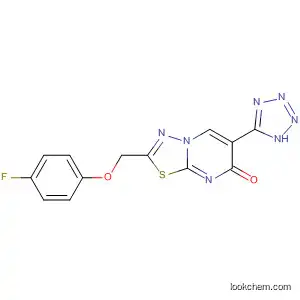 Molecular Structure of 88742-13-6 (5H-1,3,4-Thiadiazolo[3,2-a]pyrimidin-5-one,
2-[(4-fluorophenoxy)methyl]-6-(1H-tetrazol-5-yl)-)