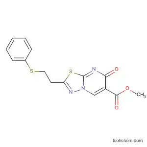 Molecular Structure of 88742-81-8 (5H-1,3,4-Thiadiazolo[3,2-a]pyrimidine-6-carboxylic acid,
5-oxo-2-[2-(phenylthio)ethyl]-, methyl ester)