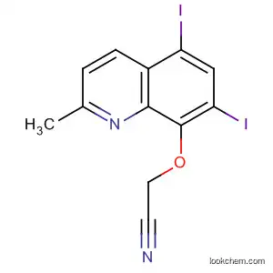 Molecular Structure of 88757-81-7 (Acetonitrile, [(5,7-diiodo-2-methyl-8-quinolinyl)oxy]-)