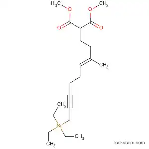 Molecular Structure of 88803-25-2 (Propanedioic acid, [3-methyl-9-(triethylsilyl)-3-nonen-7-ynyl]-, dimethyl
ester, (E)-)