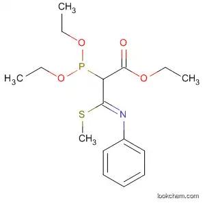Molecular Structure of 88908-09-2 (Propanoic acid, 2-(diethoxyphosphinyl)-3-(methylthio)-3-(phenylimino)-,
ethyl ester, (Z)-)