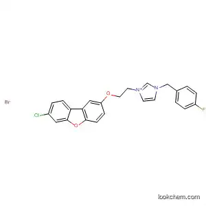 Molecular Structure of 88910-40-1 (1H-Imidazolium,
1-[2-[(7-chloro-2-dibenzofuranyl)oxy]ethyl]-3-[(4-fluorophenyl)methyl]-,
bromide)