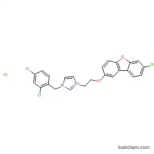 Molecular Structure of 88910-43-4 (1H-Imidazolium,
1-[2-[(7-chloro-2-dibenzofuranyl)oxy]ethyl]-3-[(2,4-dichlorophenyl)methyl]
-, chloride)