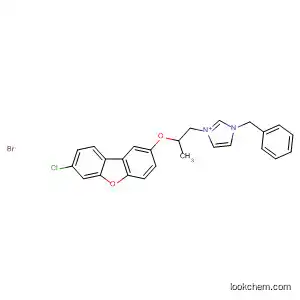 Molecular Structure of 88910-50-3 (1H-Imidazolium,
1-[2-[(7-chloro-2-dibenzofuranyl)oxy]propyl]-3-(phenylmethyl)-, bromide)