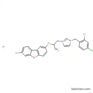 Molecular Structure of 88910-53-6 (1H-Imidazolium,
1-[2-[(7-chloro-2-dibenzofuranyl)oxy]propyl]-3-[(2,4-dichlorophenyl)meth
yl]-, chloride)